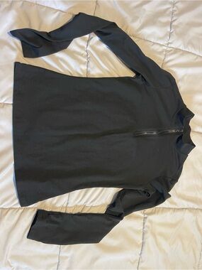 SHEIN Black Long Sleeve Quarter-Zip Top
